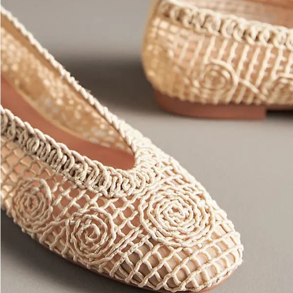Anthropologie Bibilou Women's Crochet Flats - Picture 2 of 9